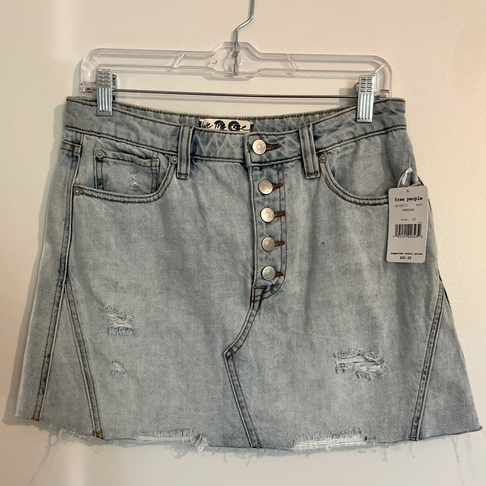 Free People // We The Free Ripped Denim Skirt
